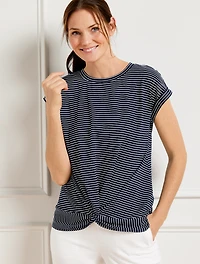Supersoft Jersey Twist Front Tee - Maritime Stripe