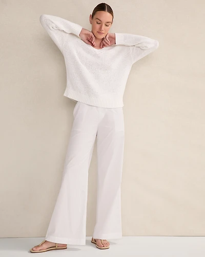 Organic Cotton Poplin Wide Leg Pants