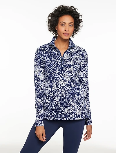 Cozy Cloud Half-Zip Pullover - Sketched Medallion