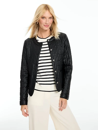 Quilted Faux Leather Jacket