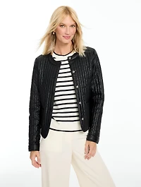 Quilted Faux Leather Jacket