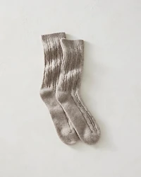 Cashmere Blend Cable Knit Socks
