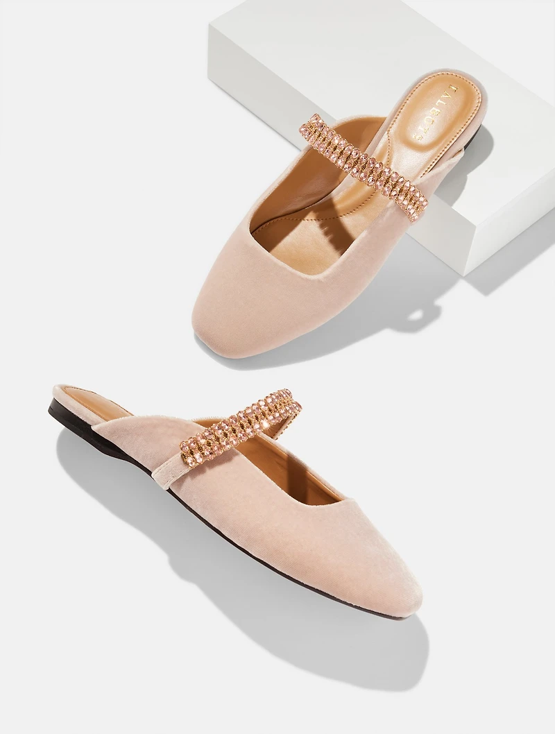Sloane Embellished Velvet Mules