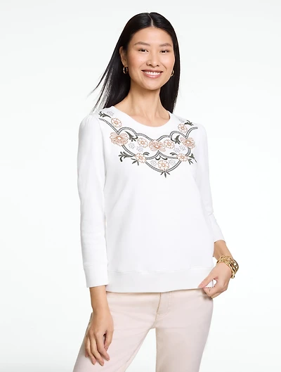 Three-Quarter Sleeve Crewneck sweatshirt