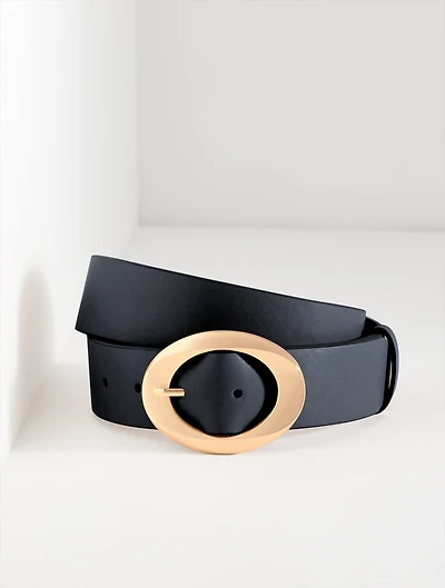 Nappa Sculpted Buckle Belt