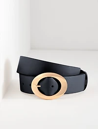 Nappa Sculpted Buckle Belt
