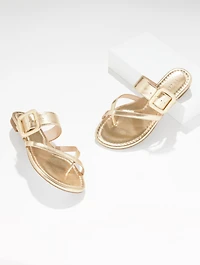Camy Buckle Slides - Metallic