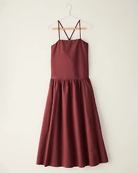 Organic Cotton Linen Drop Waist Maxi Dress