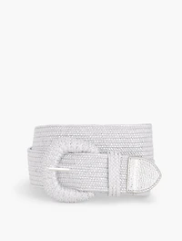 Stretch Woven Raffia Belt