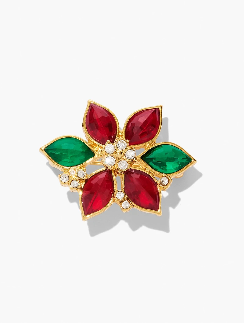 Poinsettia Brooch