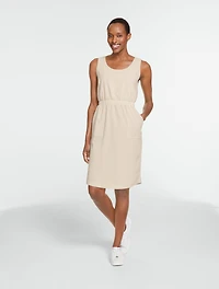 Lightweight Woven Stretch Sleeveless Seersucker Dress