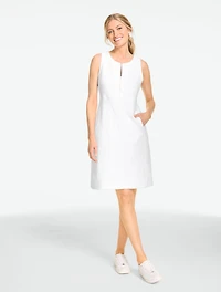 Diamond Jacquard Zip Front Dress