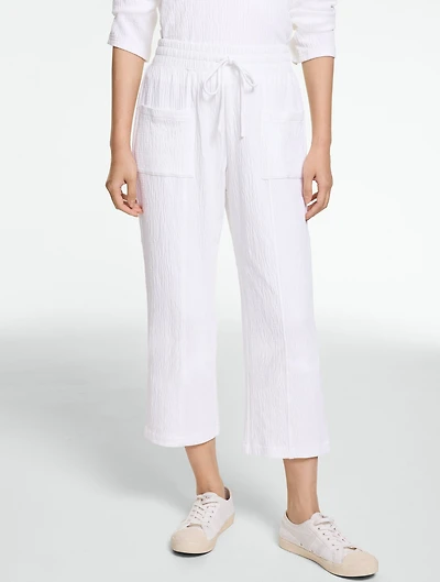 Crinkle Gauze Straight Leg Pants