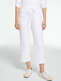 Crinkle Gauze Straight Leg Pants