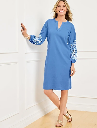 Embroidered Shift Dress