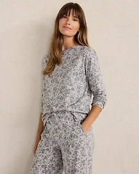 Organic Cotton Jersey Muted Floral Bateau Neck Tee