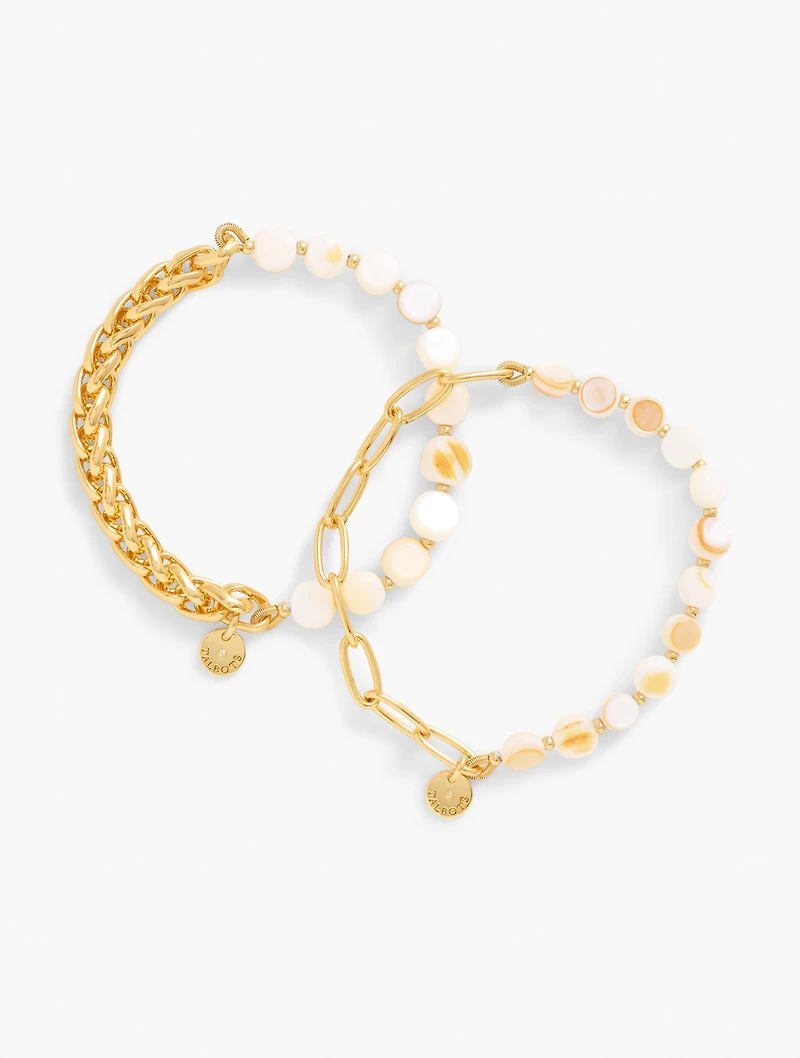 Mother-of-Pearl Stretch Bracelet Set