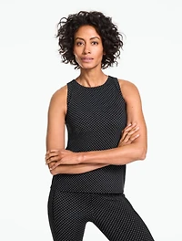 Performance Compression Shelf Bra Tank - Posh Dot