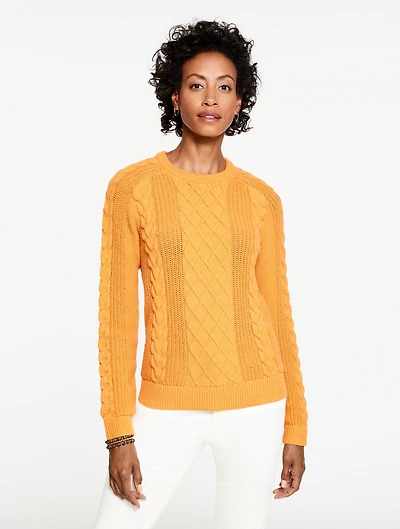 Cable Knit Crewneck Sweater