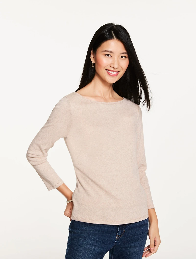 Bateau Neck Tee - Heather