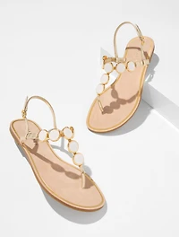 Lucia Charms Metallic Strappy Sandals