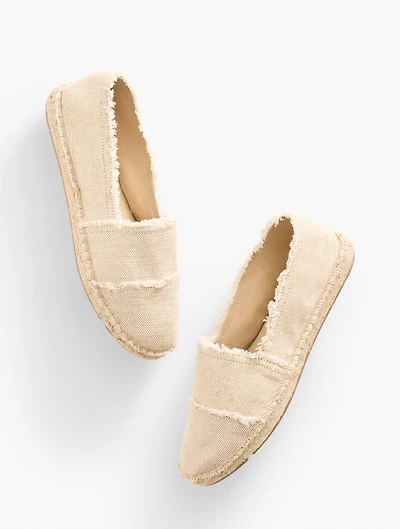 Izzy Frayed Metallic Espadrille Flats