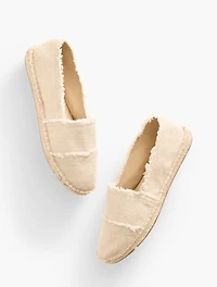 Izzy Frayed Metallic Espadrille Flats