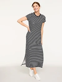 AirKnit Stretch Maxi T-Shirt Dress - Crocus Stripe