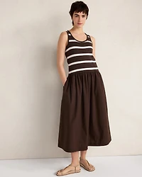 Organic Cotton Stripe Midi Dress
