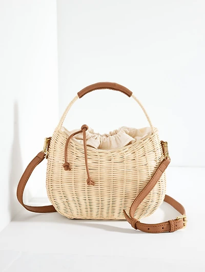 Wicker Hobo Basket Bag