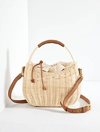 Wicker Hobo Basket Bag