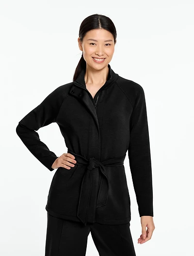 AirKnit Stretch Belted Mockneck Jacket