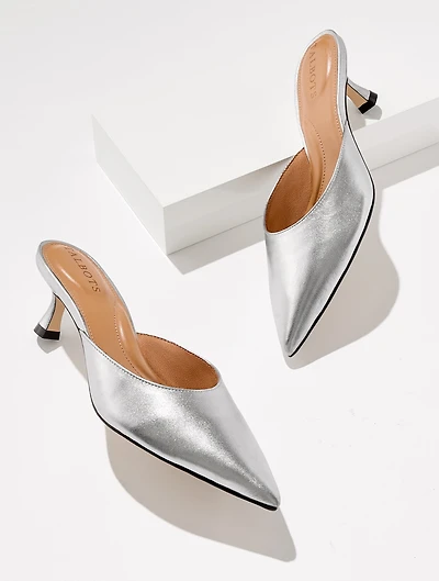Ember Nappa Mules - Metallic