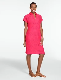 Sea Breeze Eyelet Shift Dress