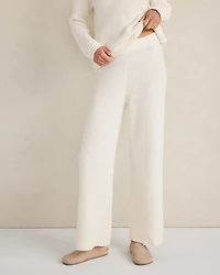 Organic Cotton Cashmere Waffle Wide Leg Pants