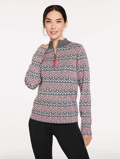 Half-Zip Sweater - Nordic Fair Isle