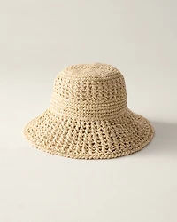 Raffia Crochet Bucket Hat