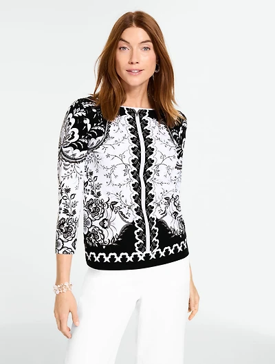 Bateau Neck Tee - Bohemian Garden