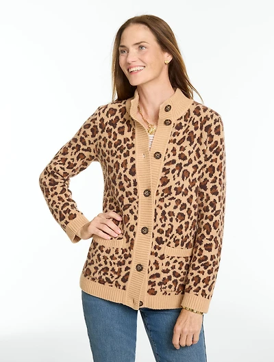 Jacquard Cardigan - Fabulous Leopard