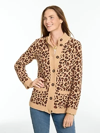 Jacquard Cardigan - Fabulous Leopard