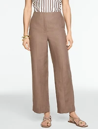 Classic Linen Straight Ankle Pants