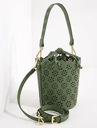 Perforated Leather Bucket Bag
