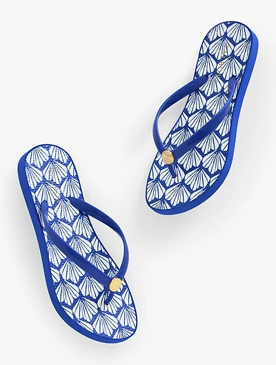 Bea Molded Thong Flip Flops - Aqua Club Fiji Shells