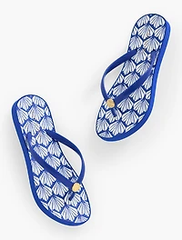 Bea Molded Thong Flip Flops - Aqua Club Fiji Shells