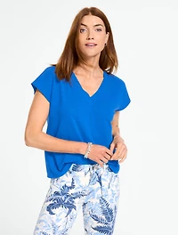 Dolman Sleeve V- Neck Tee