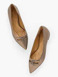 Scarlet Cut Out Nappa Flats - Metallic