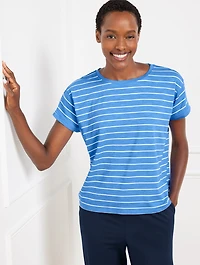 Supersoft Slub Crewneck Tee - Baseline Stripe