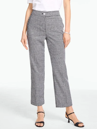 Linen Straight Ankle Pants - Beach Gingham