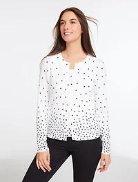 Charming Cardigan - Falling Dots