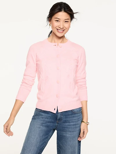 Embroidered Crewneck Cardigan